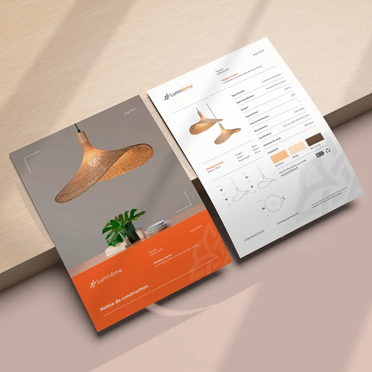 Mockup of Luminâme furniture's blueprint